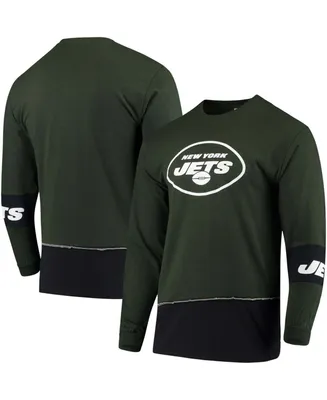 Men's Green, Black New York Jets Angle Long Sleeve T-shirt