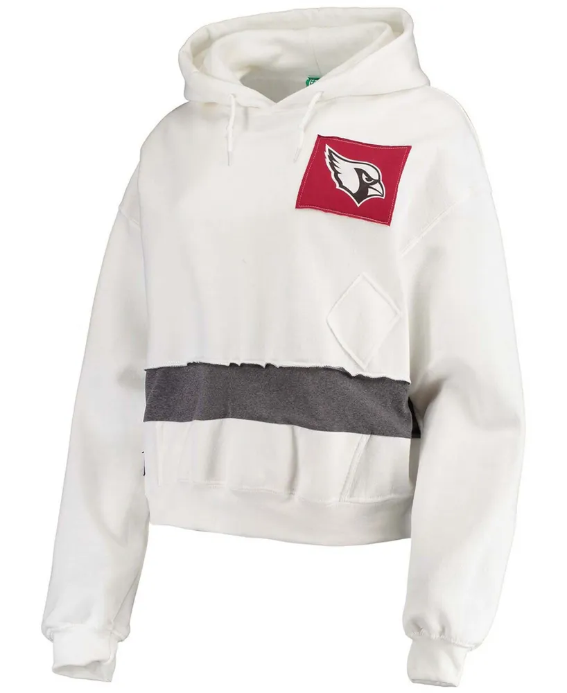 Women's White Arizona Cardinals Crop Pullover Hoodie