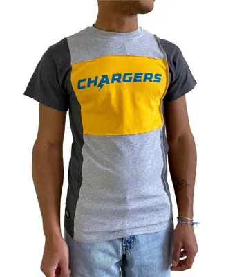 Men's Heathered Gray Los Angeles Chargers Split T-shirt