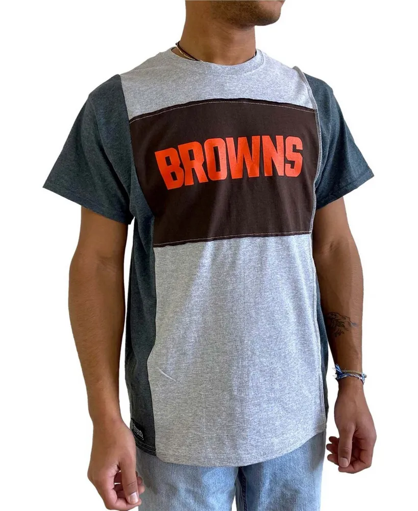 REFRIED APPAREL Men'S Heathered Gray Denver Broncos Split T-Shirt for Men