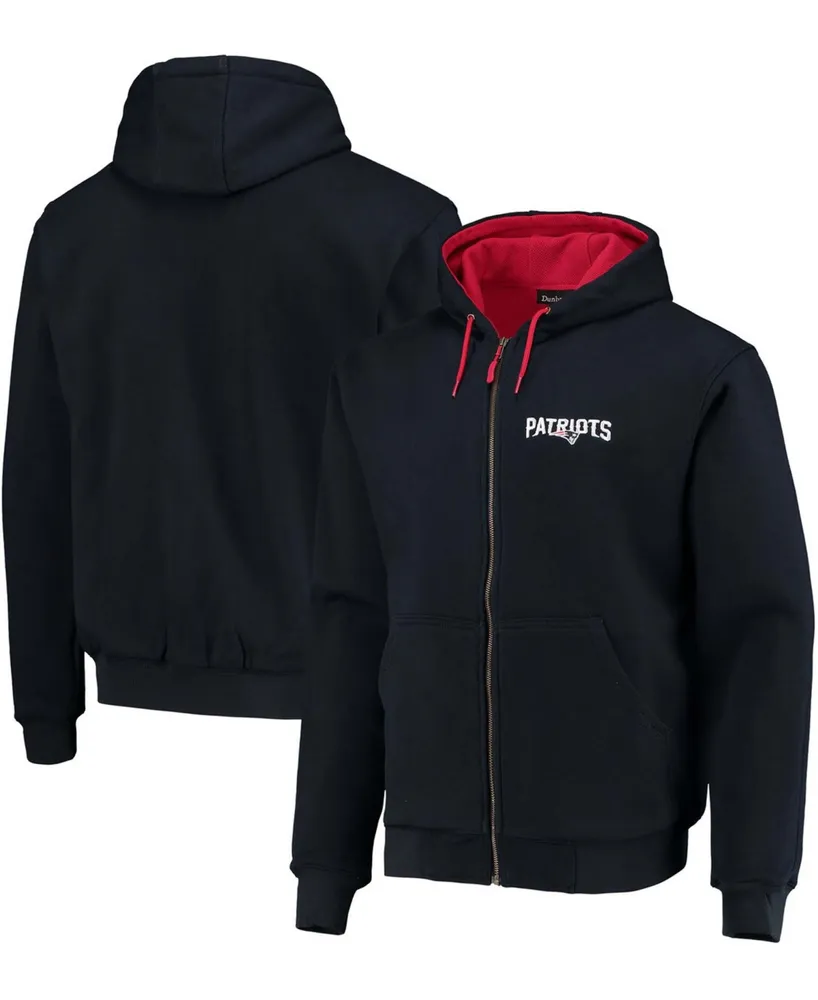 Men's Navy New England Patriots Craftsman Thermal Lined Full-Zip Hoodie