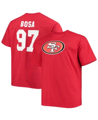 Men's Big and Tall Nick Bosa Scarlet San Francisco 49Ers Player Name Number T-shirt