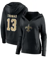 Women's Michael Thomas Black New Orleans Saints Player Icon Name Number Pullover Hoodie