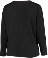 Women's Plus Black Philadelphia Eagles Primary Logo Long Sleeve T-shirt