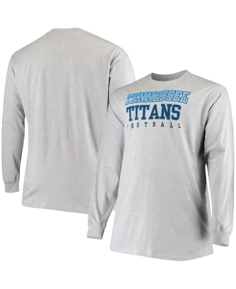 Men's Big and Tall Heathered Gray Tennessee Titans Practice Long Sleeve T-shirt