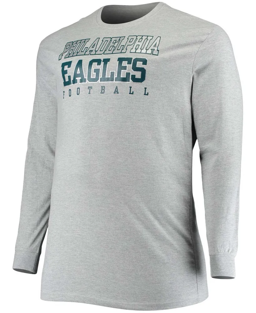 Men's Big and Tall Heathered Gray Philadelphia Eagles Practice Long Sleeve T-shirt