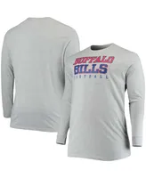 Men's Big and Tall Heathered Gray Buffalo Bills Practice Long Sleeve T-shirt
