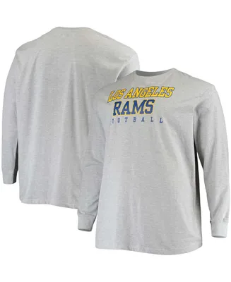 Men's Big and Tall Heathered Gray Los Angeles Rams Practice Long Sleeve T-shirt