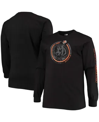 Men's Big and Tall Black Cincinnati Bengals Color Pop Long Sleeve T-shirt