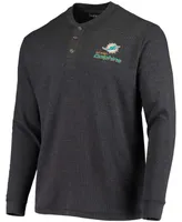 Men's Charcoal Miami Dolphins Maverick Thermal Henley Long Sleeve T-shirt