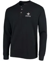 Men's Black New Orleans Saints Maverick Thermal Henley Long Sleeve T-shirt