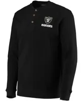 Men's Dunbrooke Black Las Vegas Raiders Logo Maverick Thermal Henley Long Sleeve T-shirt