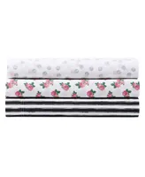 Betsey Johnson Teeny Tiny Roses Cotton Percale Piece Sheet Set