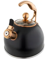 Viking Stainless Steel 2.6-Quart Black Tea Kettle with Copper Handle