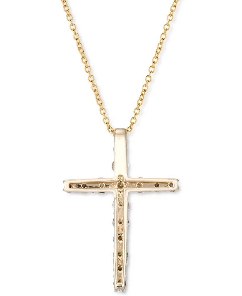 Le Vian Chocolate Ombre Diamond Cross 18" Pendant Necklace (1/2 ct. t.w.) 14k Gold (Also Available Rose or White Gold)