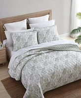 Tommy Bahama Home Maui Palm Cotton Reversible 3 Piece Quilt Set