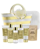 Lovery Honey Almond Home Spa Gift Set, Bath and Body Care with Tote Bag, 9 Piece