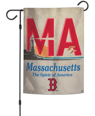 Multi Boston Red Sox Massachusetts State License Plate Two-Sided 12" x 18" Garden Flag