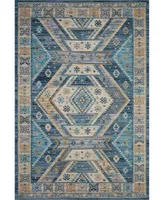 Loloi Ii Zion Zionzio-02 3'6" x 5'6" Area Rug - Ocean, Gold