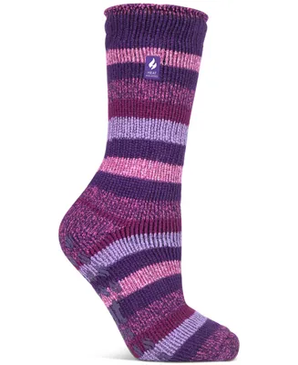 Heat Holders Women's Petunia Stripe Crew Slipper Socks