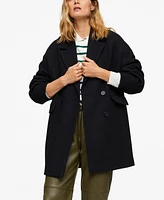 Mango Women's Herringbone Double-Breasted Coat