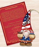 Designocracy 2 Piece Patriotic Dwarf Wood Ornaments Set