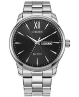 Citizen Men's Eco Drive Classic Stainless Steel Bracelet Watch 42mm, Created for Macy's - Silver