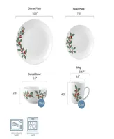 Studio Nova Holly Cheer 16 Pc. Dinnerware Set, Service for 4