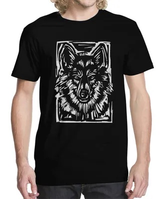 Men's Wolf Wood Cut Graphic T-shirt