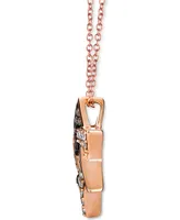 Le Vian Chocolate Diamond (1/8 ct. t.w.) & Nude Diamond (1/8 ct. t.w.) Star of David Pendant Necklace in 14k Rose Gold