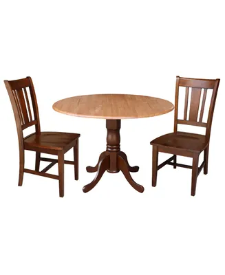 42" Dual Drop Leaf Table with Splat Back Dining Chairs
