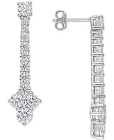 Lab-Created Moissanite Drop Earrings (3-3/8 ct. t.w.) in Sterling Silver