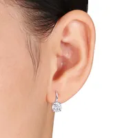 Lab-Grown Moissanite Solitaire Leverback Earrings (4 ct. t.w.) in 14k White Gold