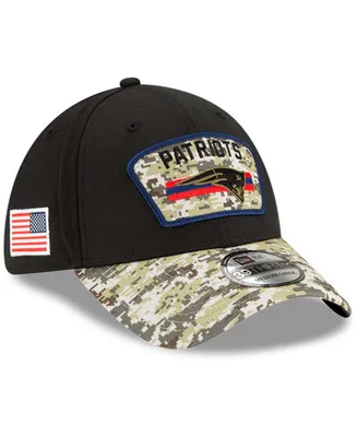 Men's Black-Camouflage New England Patriots 2021 Salute To Service 39THIRTY Flex Hat