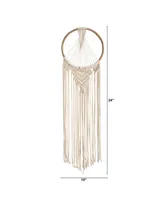 Handmade Bohemian Macrame Dreamcatcher Wall Hanging Decor, 24" x 10"