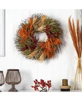 26" Fall Sorghum Harvest Autumn Artificial Wreath