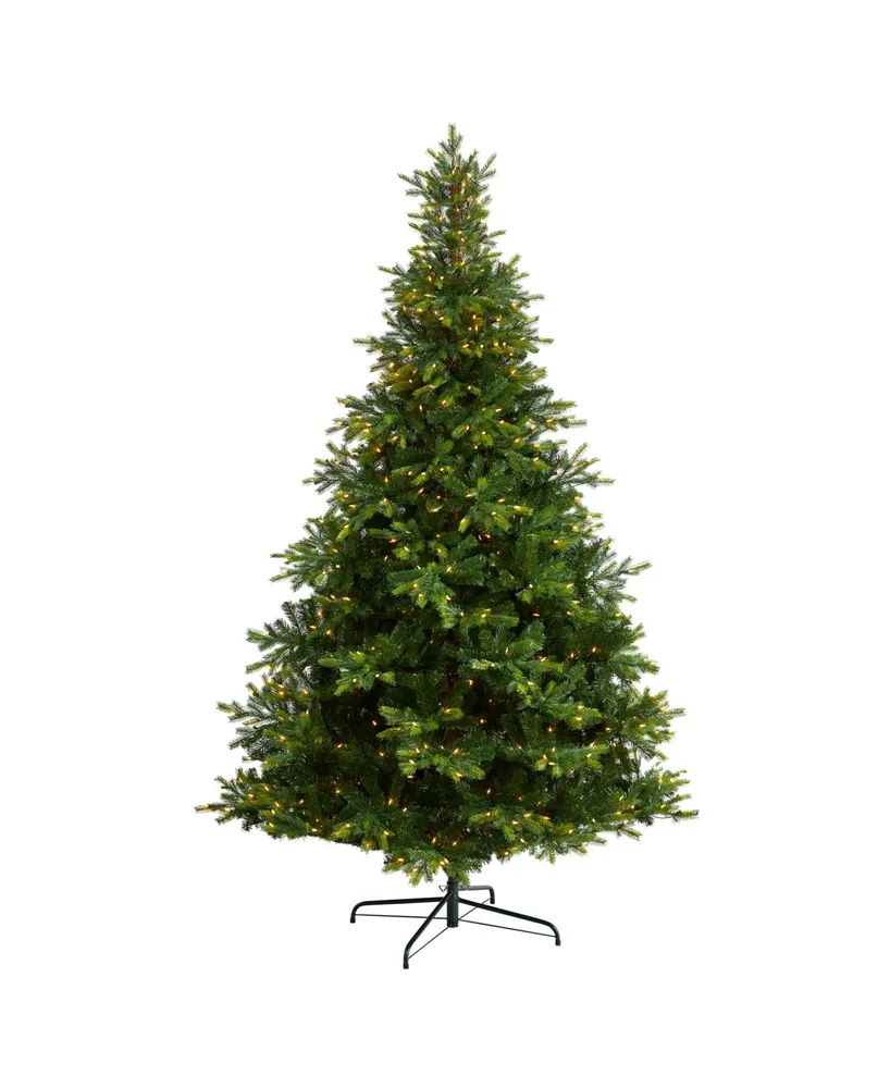 North Carolina Spruce Artificial Christmas Tree with Clear Lights and Bendable Branches