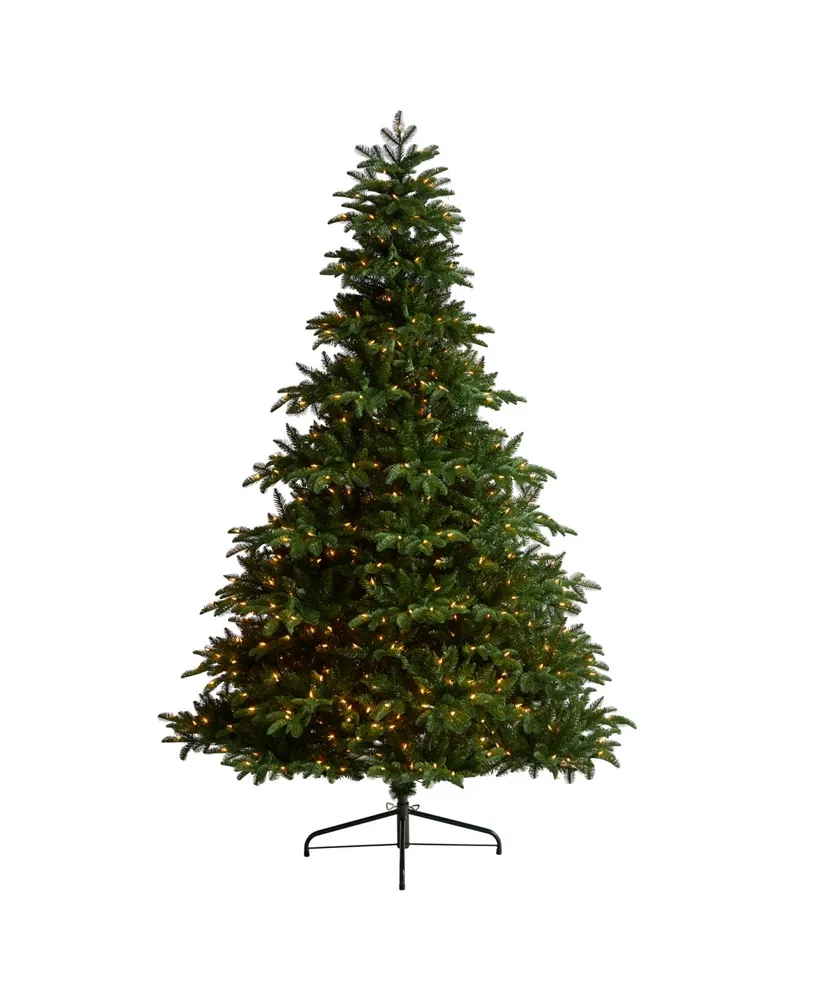 South Carolina Spruce Artificial Christmas Tree with 700 Warm Lights and 3412 Bendable Branches, 8'