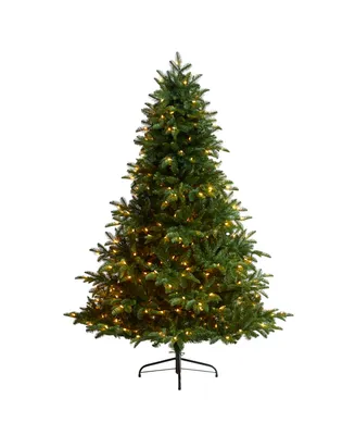 South Carolina Spruce Artificial Christmas Tree with 400 Warm Lights and 1908 Bendable Branches, 6'