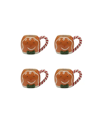 Holiday Magic Gingerbread 4 Piece 3D Mug Set