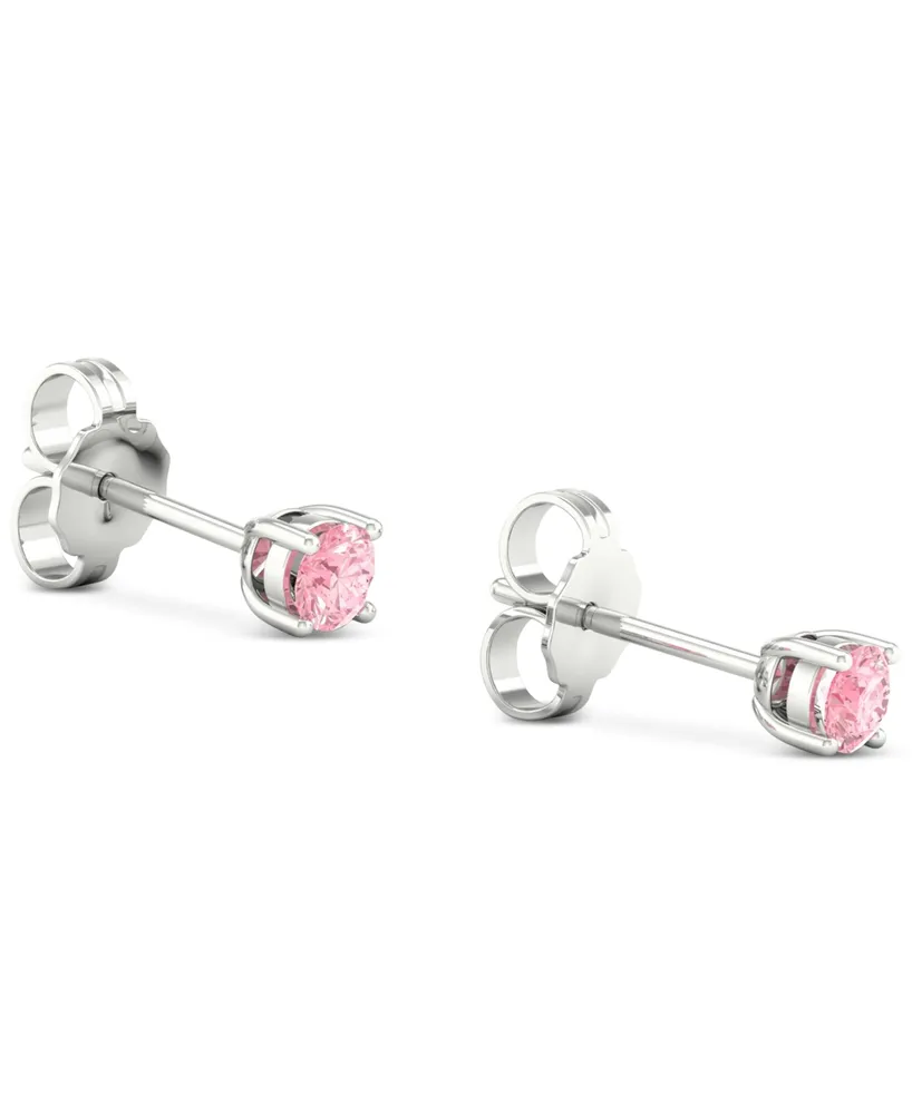 Forever Grown Diamonds Lab-Created Pink Diamond Stud Earrings (1/4 ct. t.w.) in Sterling Silver
