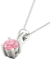 Forever Grown Diamonds Lab-Created Pink Diamond Solitaire 18" Pendant Necklace (1/5 ct. t.w.) in Sterling Silver