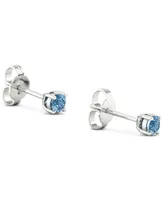 Forever Grown Diamonds Lab-Created Blue Diamond Stud Earrings (1/4 ct. t.w.) in Sterling Silver