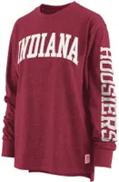 Pressbox Women's Heathered Crimson Indiana Hoosiers Two-Hit Canyon Long Sleeve T-Shirt