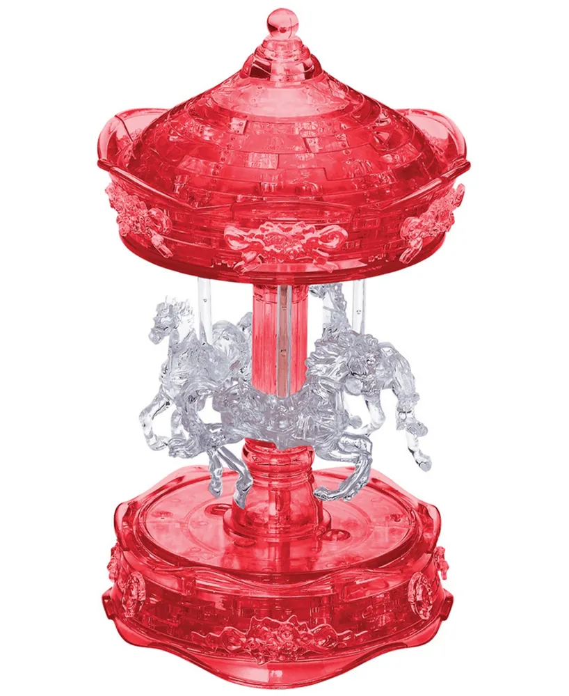 BePuzzled 3D Crystal Puzzle - Carousel White, Red