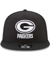 Men's Black Green Bay Packers B-Dub 9Fifty Adjustable Hat