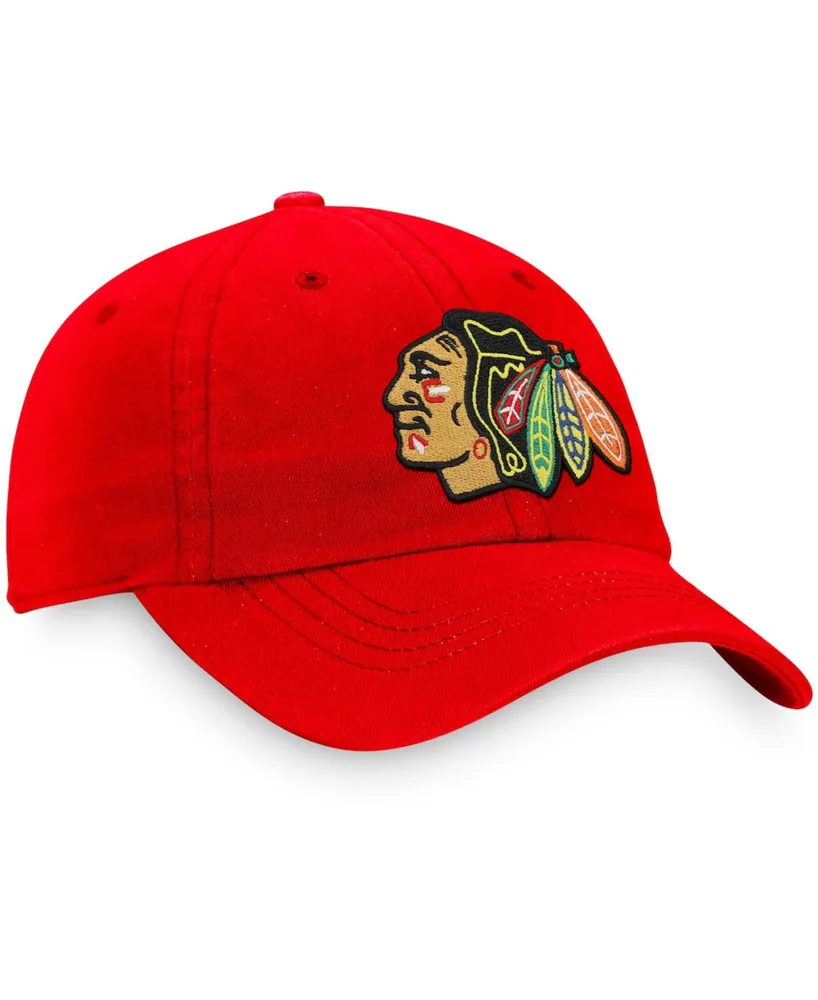 Women's Red Chicago Blackhawks Core Primary Logo Adjustable Hat
