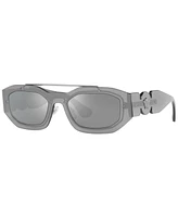 Versace Biggie Unisex Sunglasses, VE2235 - Transparent Gray Mirror Silver