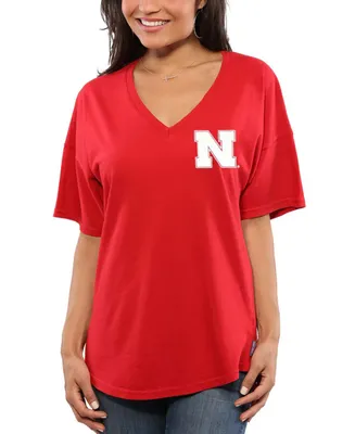 Women's Scarlet Nebraska Huskers Spirit Jersey Oversized T-shirt