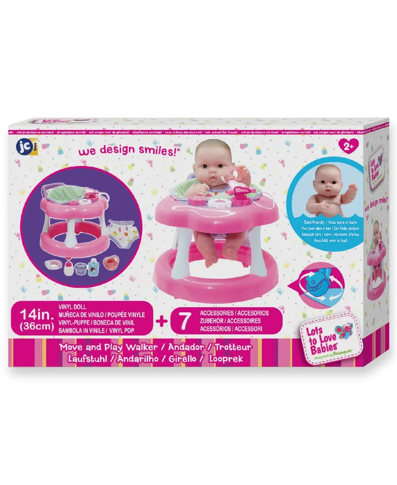 Jc Toys Lots to Love Babies 14" Baby Doll Walker Gift Set, 9 Pieces